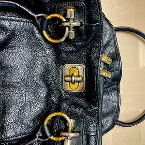 Makowsky handbag black gold medium